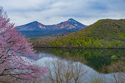 桧原湖和磐梯山