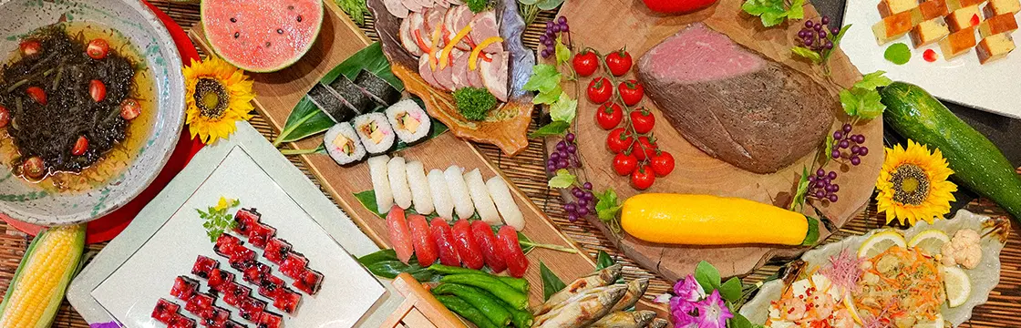 第一天晚餐是使用当地产食材的自助餐